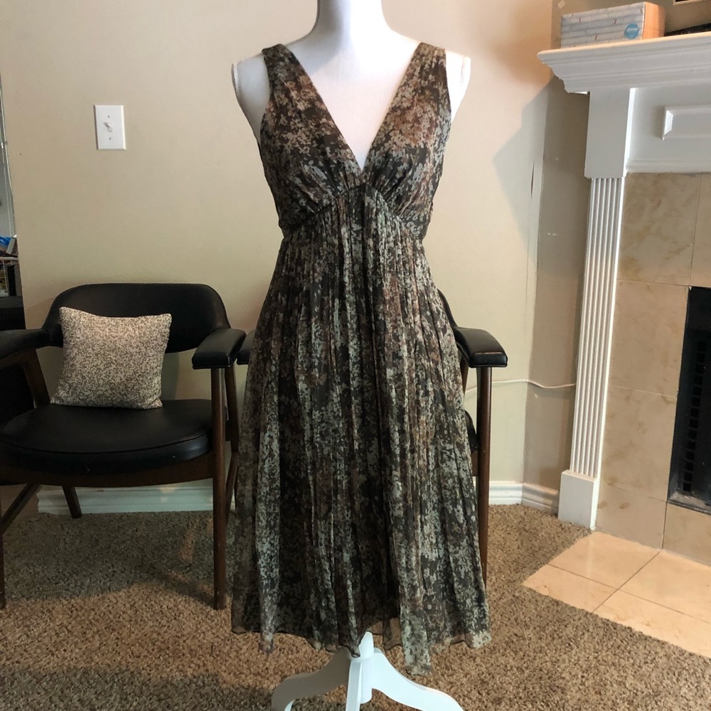 Zara Basics Olive Green Summer Dress